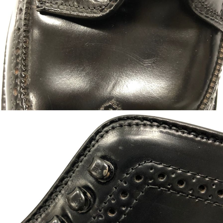 オールデン レースアップシューズ コードバン ウィングチップ 型押し レザー 4465H メンズ サイズ8 ブラック ALDEN ビジネスシューズ 約26.0cm【LA】【中古】