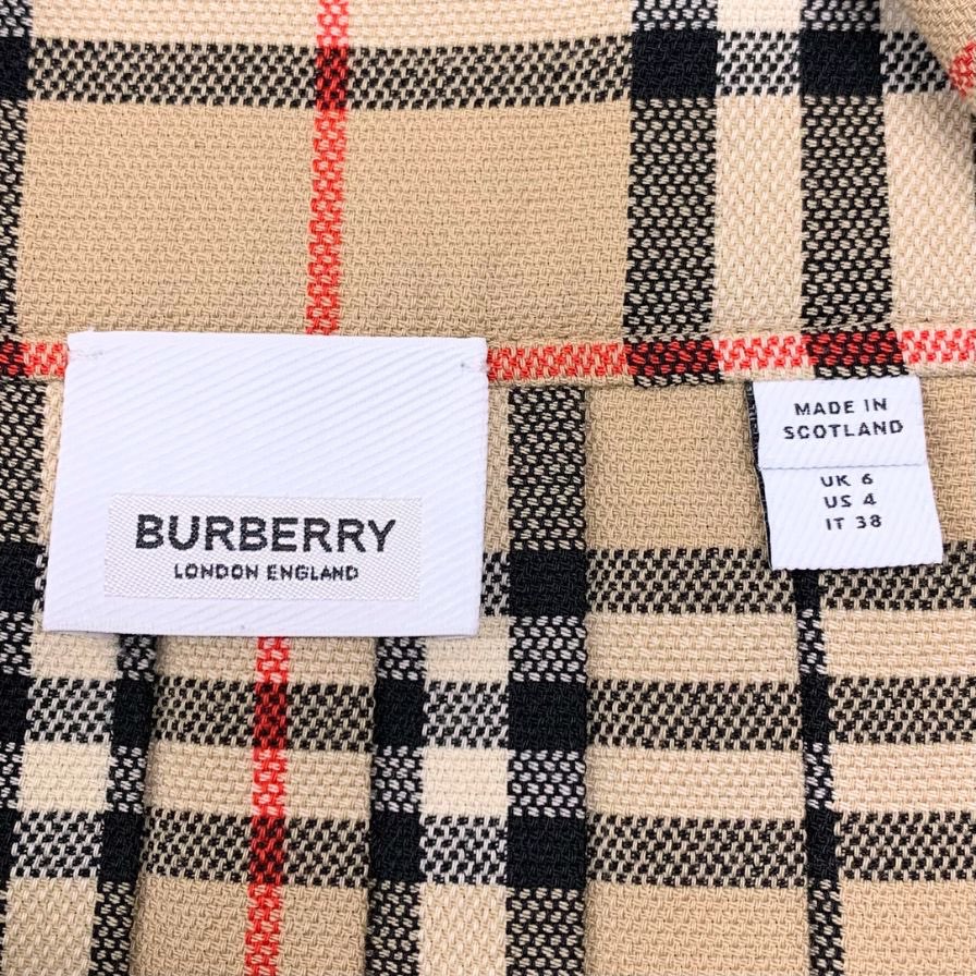 バーバリー スカート ノバチェック カットオフ ベルト ミニスカート プリーツ 現行 ベージュ系 レディース サイズUK6 BURBERRY LONDON【AFB40】