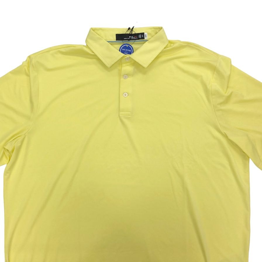 新品同様◆アールエルエックス ラルフローレン ポロシャツ 半袖 メンズ イエロー系 サイズXL RLX RALPH LAUREN 【AFB43】
