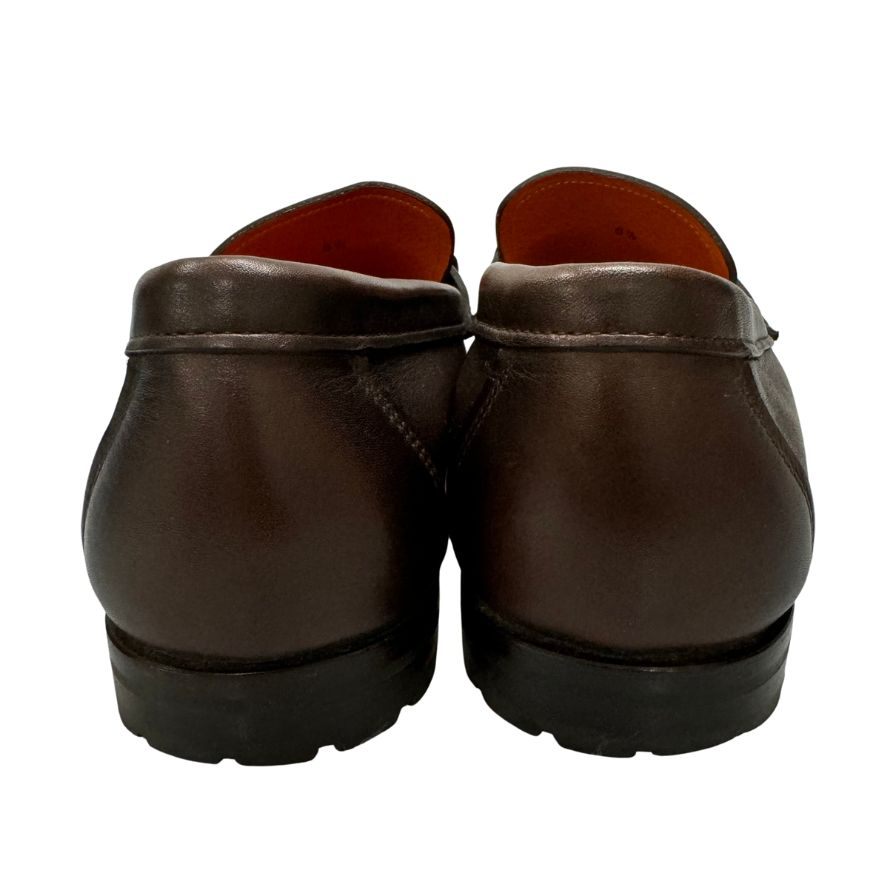 サントーニ レザーシューズ ビット ローファー メンズ サイズ6.5 ブラウン Santoni 約25.0cm【AFC3】