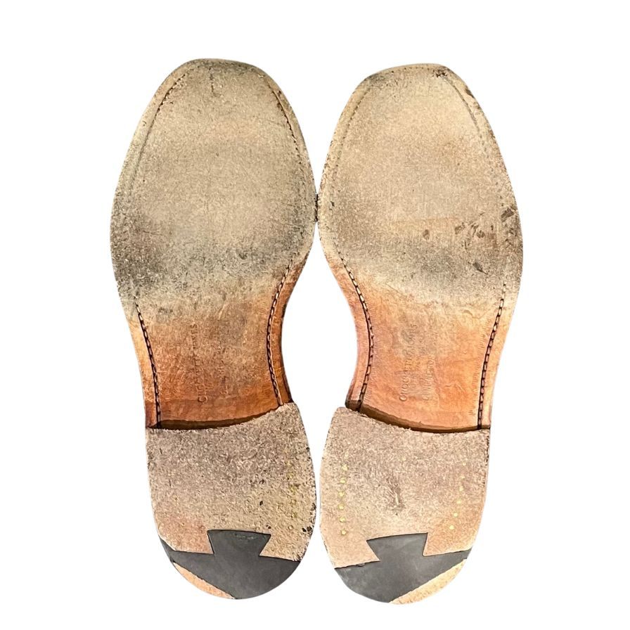クロケット&ジョーンズ レザーシューズ グラスメア プレーントゥ コードバン ブラック メンズ サイズUK7E CROCKETT&JONES ビジネスシューズ 約26.0cm【LA】【中古】