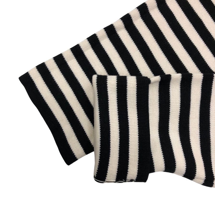 美品◆フォクシー ニット ロングスリーブ ボーダー シルク レディース サイズ38 32063 FOXEY 【AFB50】