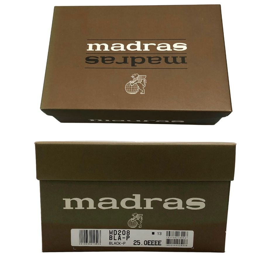 マドラス ローファー ブラック レザー 25EEEE madras 約25.0cm【AFD5】
