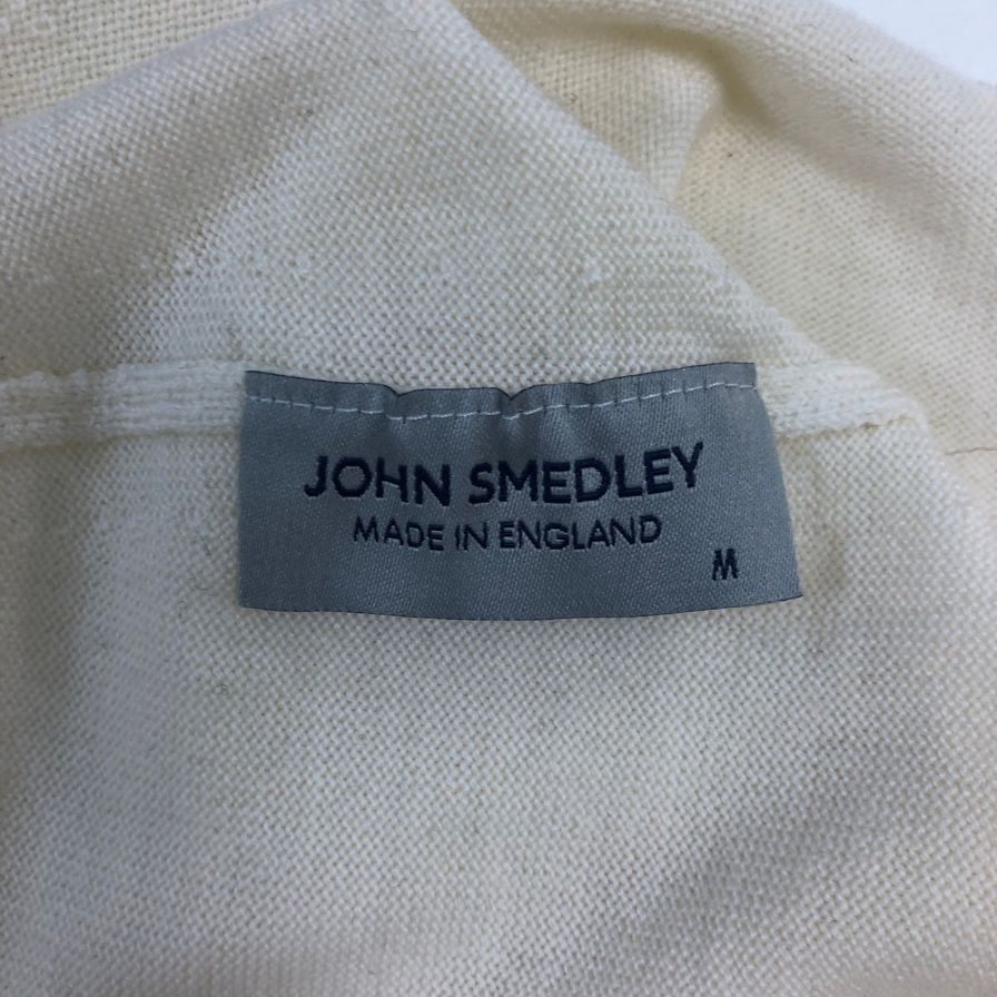 美品◆ジョンスメドレー ニットセーター 長袖 タートルネック ウール アイボリー M JOHN SMEDLEY 【AFB3】