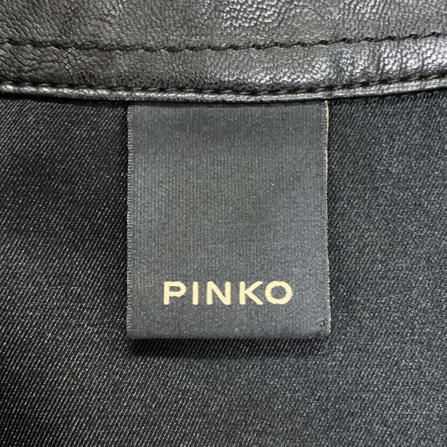 中古◆ピンコ ウエスタン風 合皮長袖シャツ レディース サイズ38 ブラック PINKO 【AFB19】