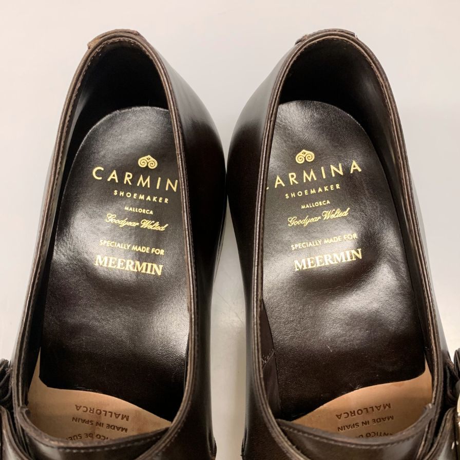 カルミナ シングルモンクストラップ 80156 ダークブラウン サイズ8 メンズ レザー 革靴 CARMINA 約26.5cm【AFD2】