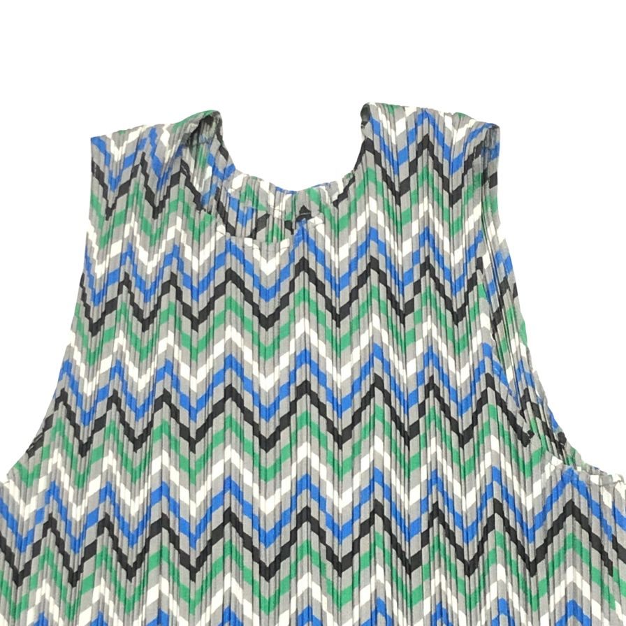 極美品◆プリーツプリーズ イッセイミヤケ ノースリーブワンピース PP81-JH785 マルチカラー レディース サイズ4 PLEATS PLEASE 【AFD14】