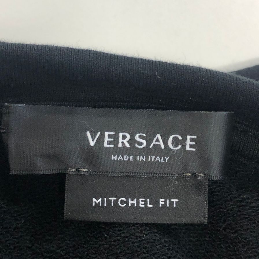 美品◆ヴェルサーチ パーカー バロッコアカンサスプリント A87476 メンズ コットン サイズXS ブラック イエロー VERSACE 【AFB5】