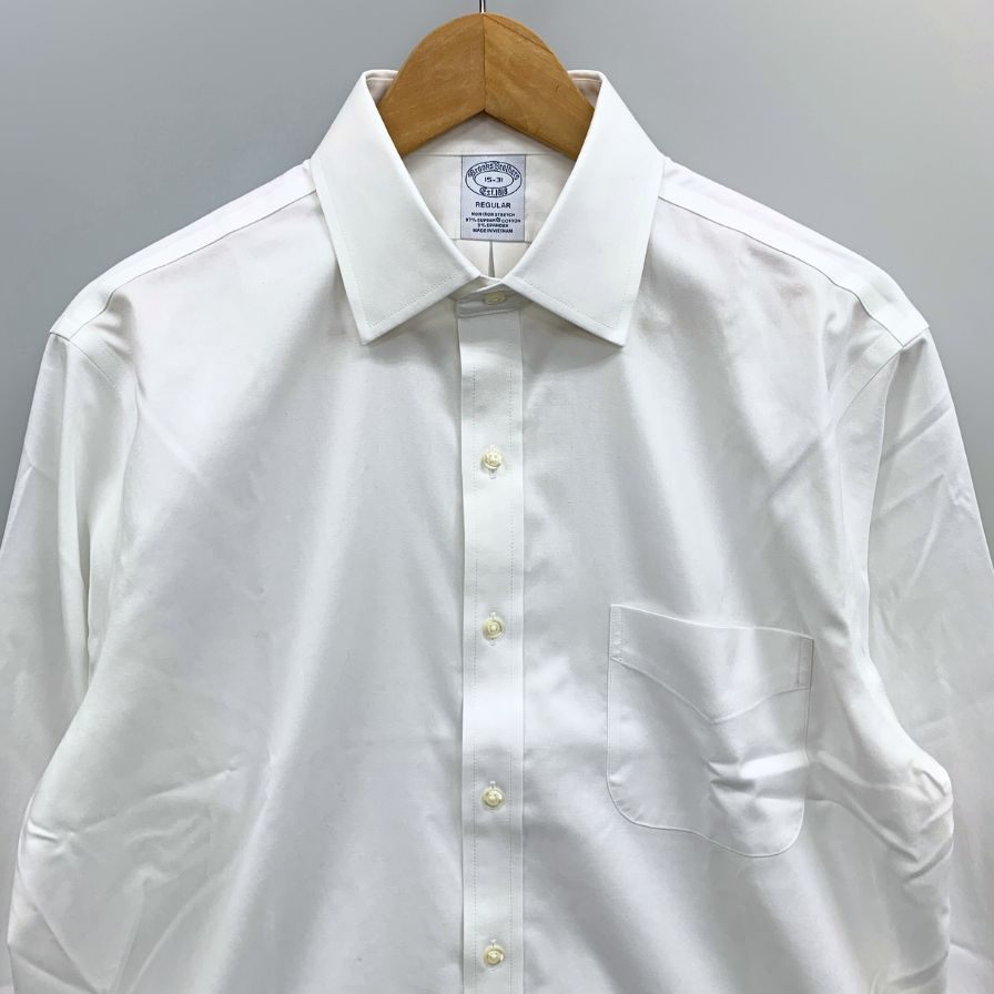 極美品◆ブルックスブラザーズ シャツ レギュラー 15-31 メンズ サイズ15 ホワイト BROOKS BROTHERS 【AFB38】