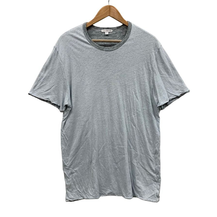 美品◆ジェームスパース Tシャツ リネン コットン サイズ2 メンズ グレー JAMES PERSE 【AFB39】