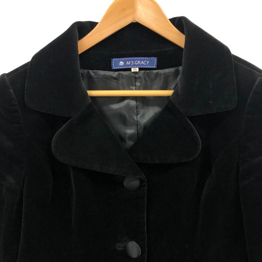 中古◆エムズグレイシー ジャケット ベロア サイズ38 ブラック レディース M'S GRACY 【AFB11】