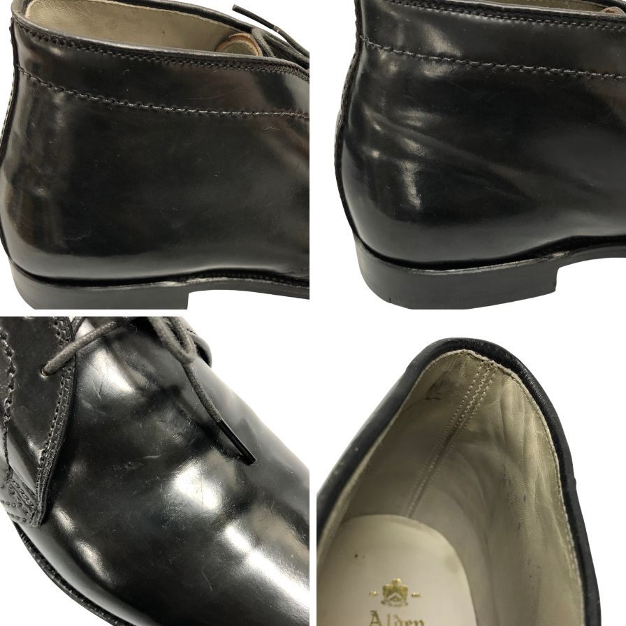 オールデン レザーシューズ LEATHER SOUL別注 14789 コードバン プラザラスト ブラック サイズUS7D Alden ビジネスシューズ 約25.0cm【LA】【中古】