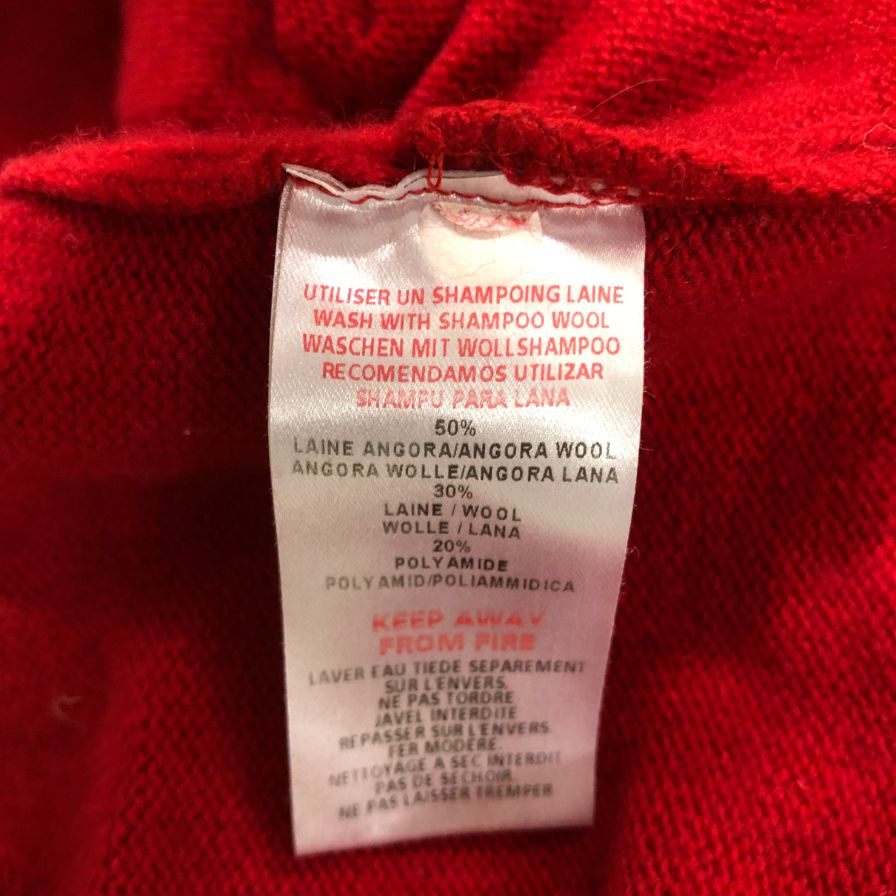 中古◆クリスチャン ディオール ニットセーター フラワーデザイン サイズ6A レッド系 キッズ Christian Dior 【AFB5】