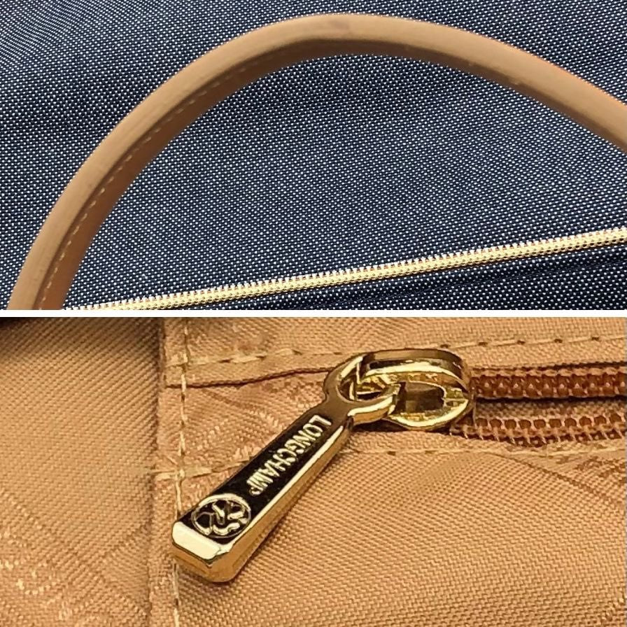 ロンシャン トートバッグ ジップ デニム キャンバス×レザー レディース LONGCHAMP【AFE8】