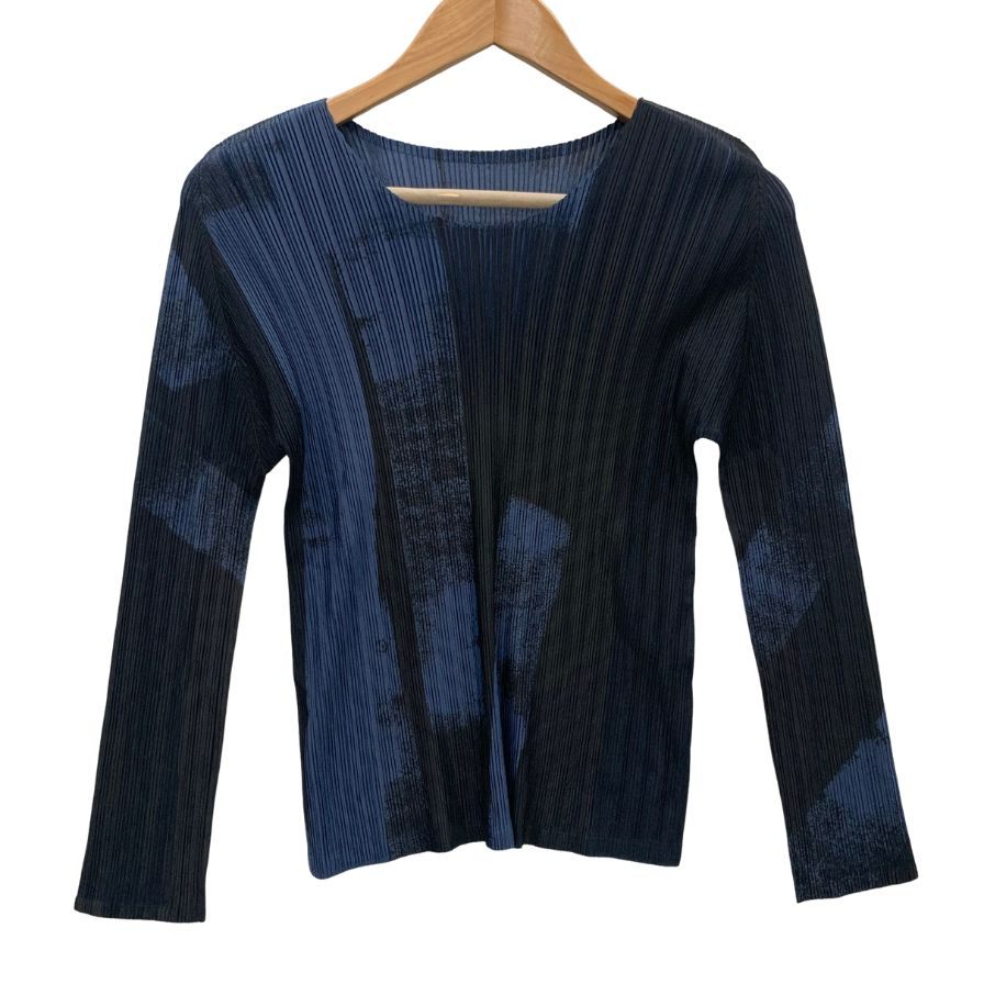 極美品◆プリーツプリーズ イッセイミヤケ カットソー 総柄 レディース サイズ3 PP53-FK392 PLEATS PLEASE ISSEY MIYAKE 【AFB24】