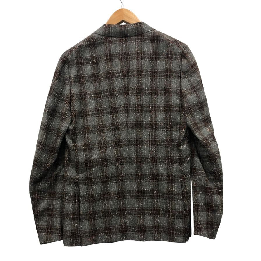 新品同様◆イザイア 2Bテイラード ツイード ジャケット グレー メンズ サイズ 50 ISAIA JAPAN 【AFB26】