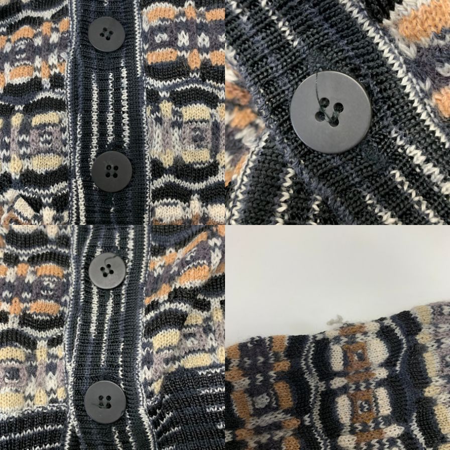 美品◆ミッソーニ カーディガン オールド ウオモ ブラック メンズ サイズ50 MISSONI UOMO 【AFB4】