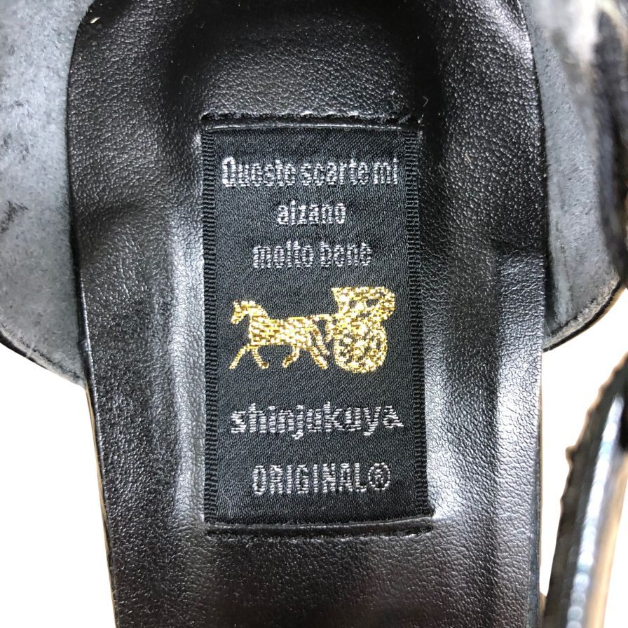 新宿屋 レザーパンプス リザード 2040-405 ブラック 24.5㎝ レディース shinjukuya 約24.5cm【AFD9】