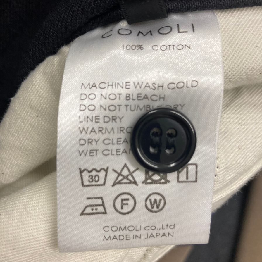 美品◆コモリ デニムパンツ ベルテッド 19AW Q03-03005 メンズ ブラック サイズ1 COMOLI 【AFB16】