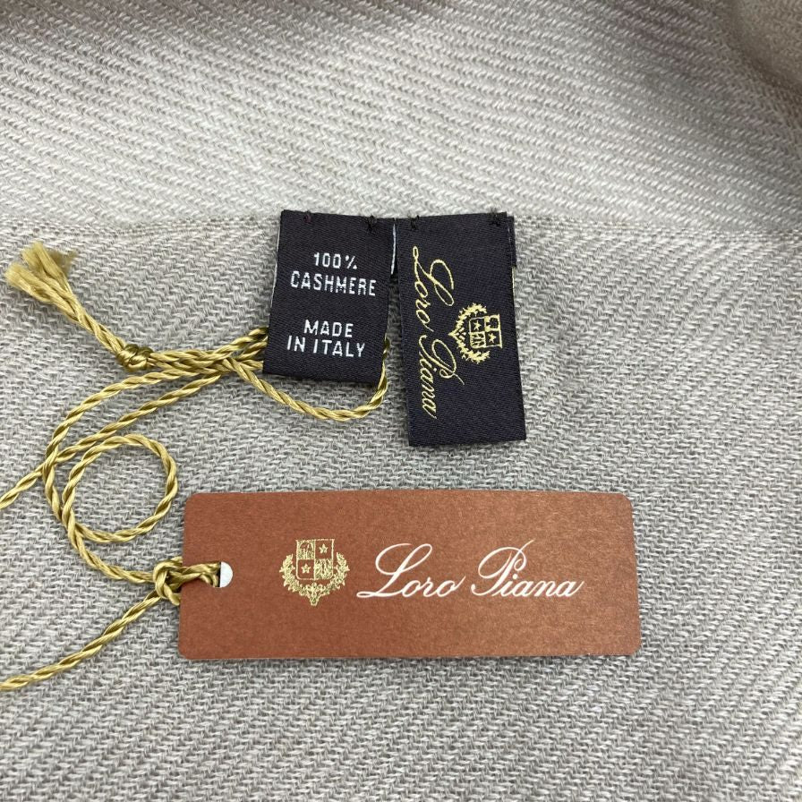 ロロピアーナ ストール カシミア100% ステッチ ベージュ メンズ Loro Piana【AFI20】