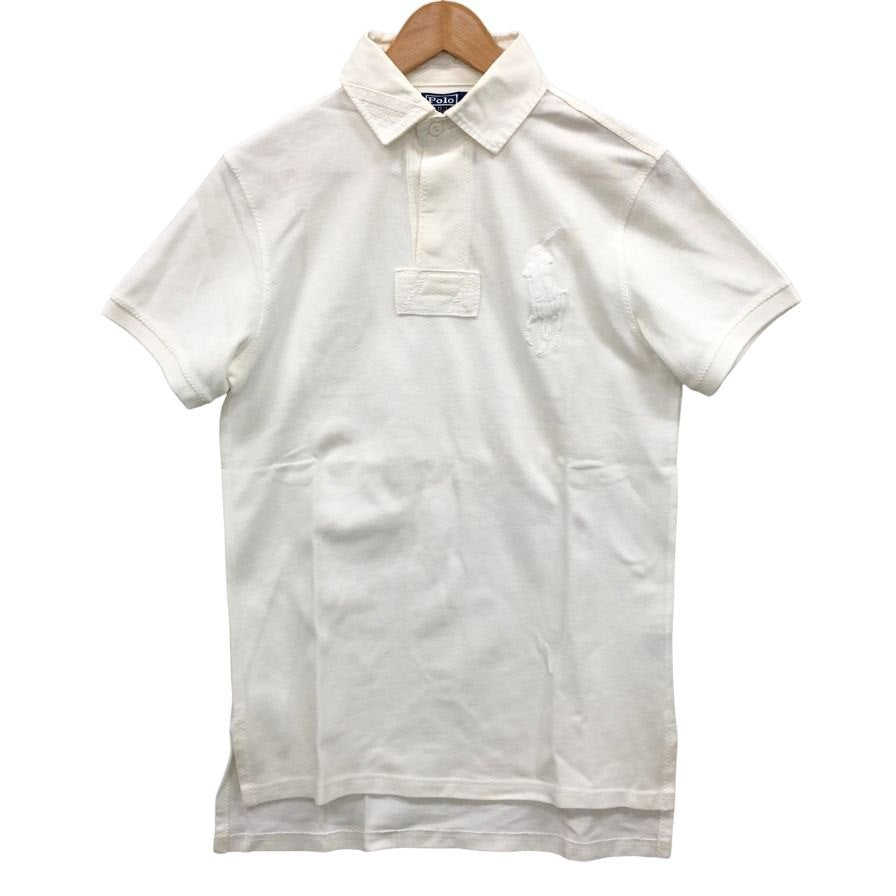 中古◆ポロ バイ ラルフローレン ビッグポニー 鹿の子 ポロシャツ レディース サイズS ホワイト POLO by Ralph Lauren 【AFB17】