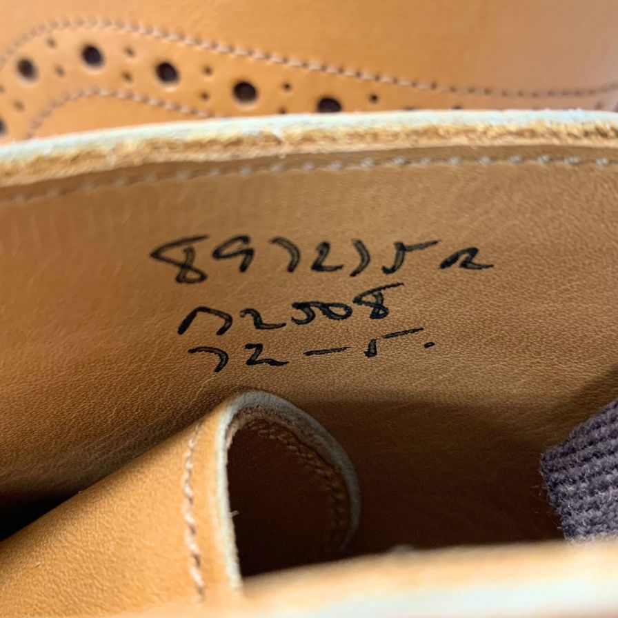 トリッカーズ カントリーブーツ M2508 モールトン カーフ メンズ サイズ7ハーフ ベージュ Tricker`s ブーツ 約26.5cm【LA】【中古】