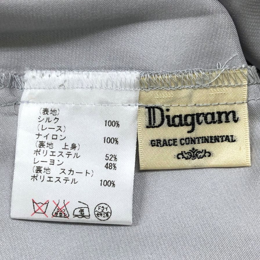 極美品◆ダイアグラム グレースコンチネンタル ノースリーブワンピース 花柄 レース装飾 マルチカラー レディース サイズ36 Diagram GRACE CONTINENTAL 【AFB47】
