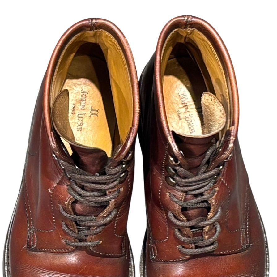 ジョンロブ レザーブーツ ロッキー キャップトゥ コテージライン PARISロゴ サイズUK6.5 JOHNLOBB ブーツ 約25.0cm【LA】【中古】