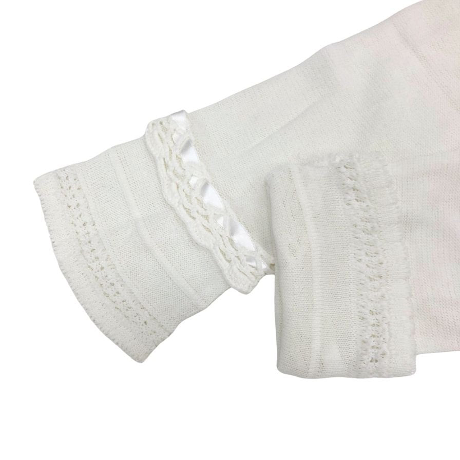 極美品◆ドルチェ&ガッバーナ カーディガン シルク&レーション レディース サイズ42 ホワイト DOLCE&GABBANA 【AFB44】