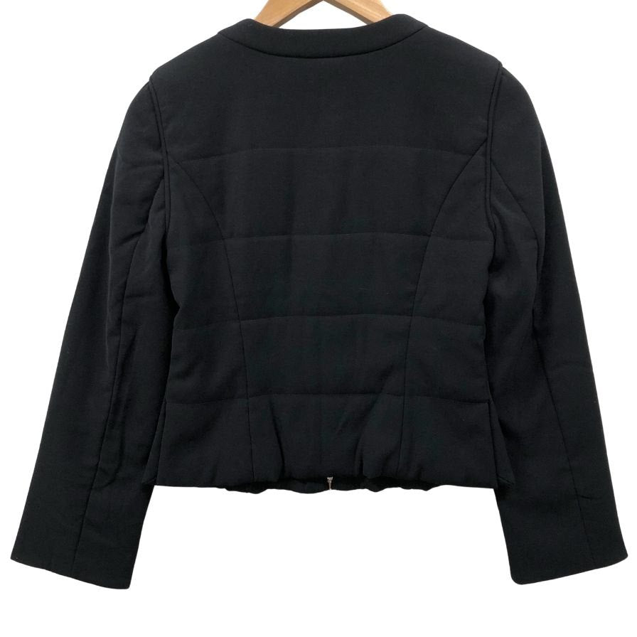 極美品◆フォクシーニューヨーク ノーカラージャケット ジップアップ ブラック レディース サイズ40 29379 FOXEY NEW YORK 【AFB16】