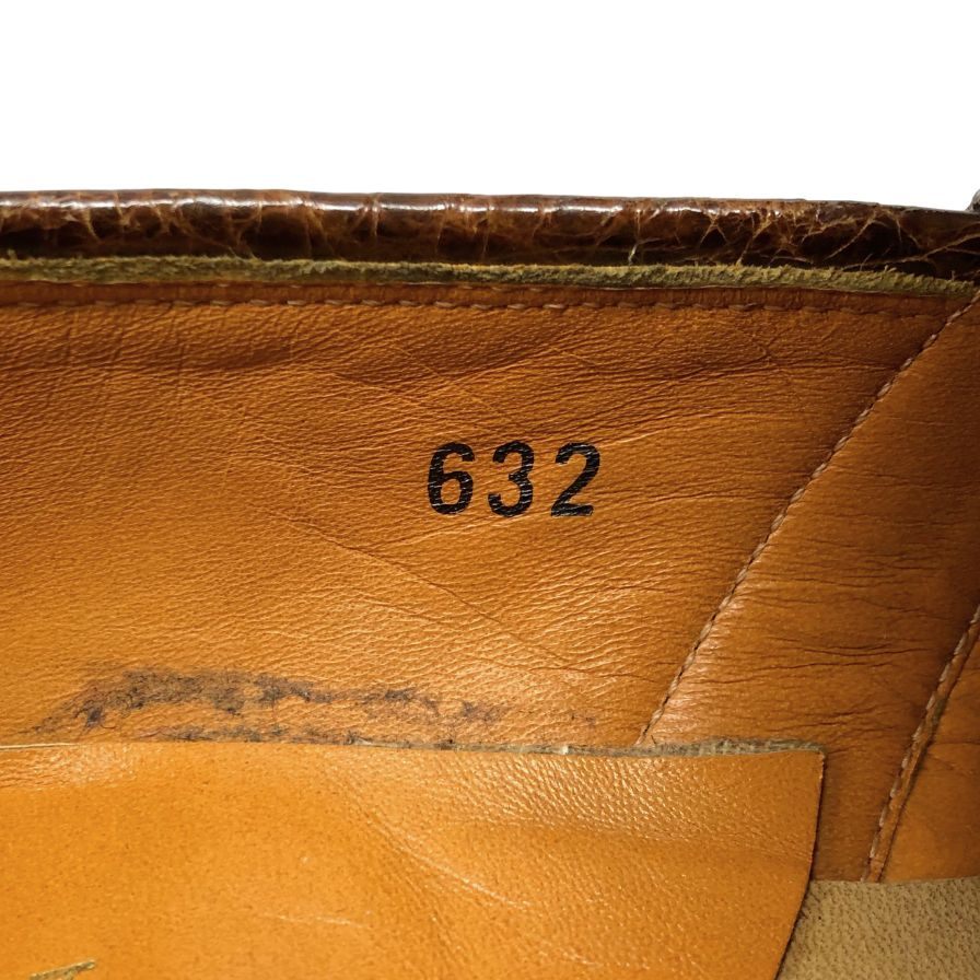 スコッチグレイン ペニーローファー 海亀 レザー コイン ブラウン メンズ サイズ25.0EE Scotch Grain ローファー 約25.0cm【LA】【中古】