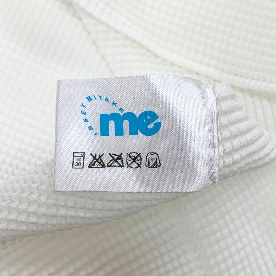 極美品◆ミ― イッセイミヤケ メッシュ カットソー MI31FK546 レデイースフリーサイズ ホワイト me ISSEY MIYAKE 【AFB26】