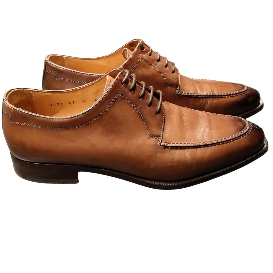 サントーニ レザーシューズ Uチップ ブラウン メンズ サイズUK5.5 Santoni ビジネスシューズ 約24.0cm【LA】【中古】