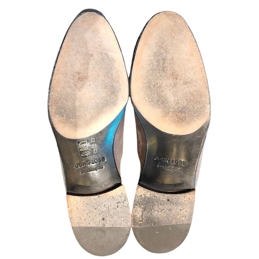 極美品◆ジョンロブ サイドゴアブーツ チューダー スエード 7000ラスト グレー メンズ サイズUK5.5E JOHN LOBB TUDOR ブーツ 約24.0cm【LA】【中古】