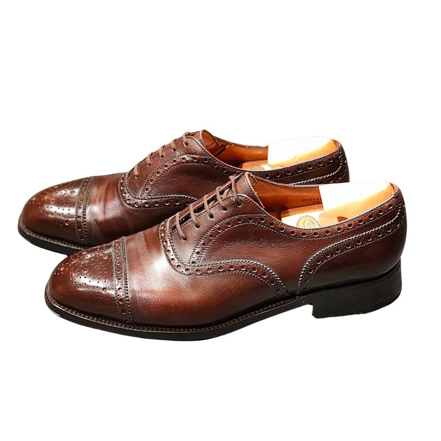 ジェイエムウエストン レザーシューズ セミブローグ 310 旧ロゴ ブラウン メンズ サイズUK5.5E J.M.WESTON ビジネスシューズ 約24.5cm【LA】【中古】