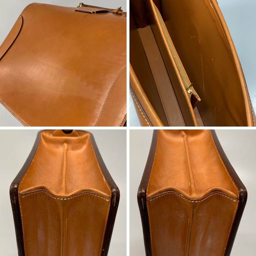 万双 ブライドルレザー ダレスバッグ 二つマチ キャメルメンズ mansaw【AFE12】