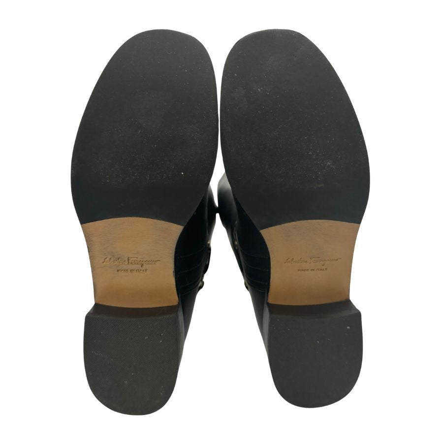 サルヴァトーレ フェラガモ ロングブーツ NANDO ブラック レディース サイズ5M Salvatore Ferragamo 約24.0cm【AFD9】