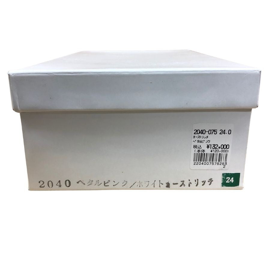 新宿屋 レザーパンプス オーストリッチ 2040-075 ピンク 24㎝ レディース shinjukuya 約24.0cm【AFD9】