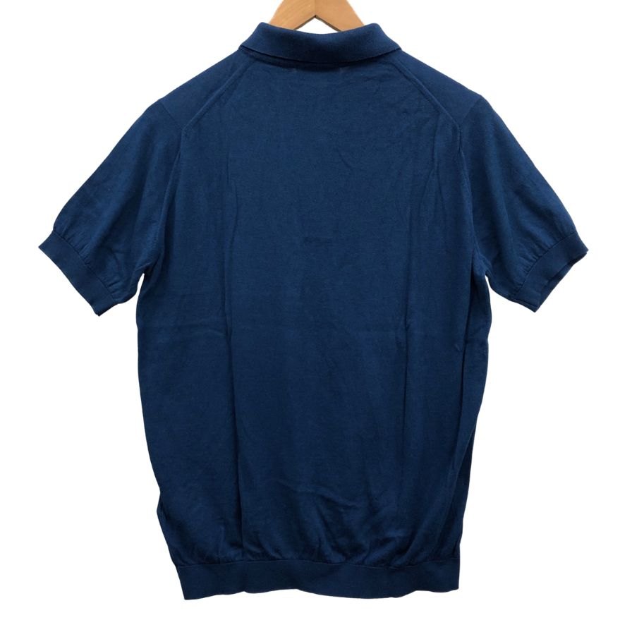 美品◆ジョンスメドレー コットンニット ポロシャツ ネイビー サイズM JOHN SMEDLEY 【AFB17】