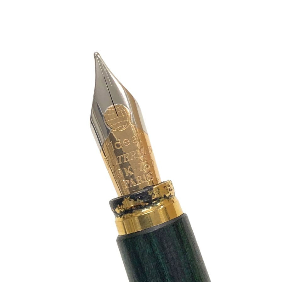 ウォーターマン 万年筆 アイデアル 木目調 ペン先 18K 750 グリーン ゴールド WATERMAN【AFI14】