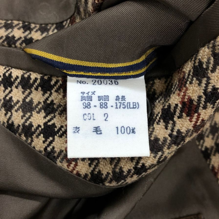 美品◆クリスチャンディオール ムッシュ テーラードジャケット 2B チェック メンズ サイズ2 Christian Dior MONSIEUR 【AFB37】