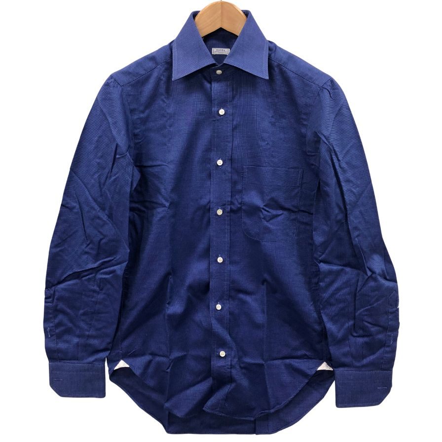 バルバ シャツ 長袖 メンズ コットン サイズ37 ネイビー BARBA【LA】