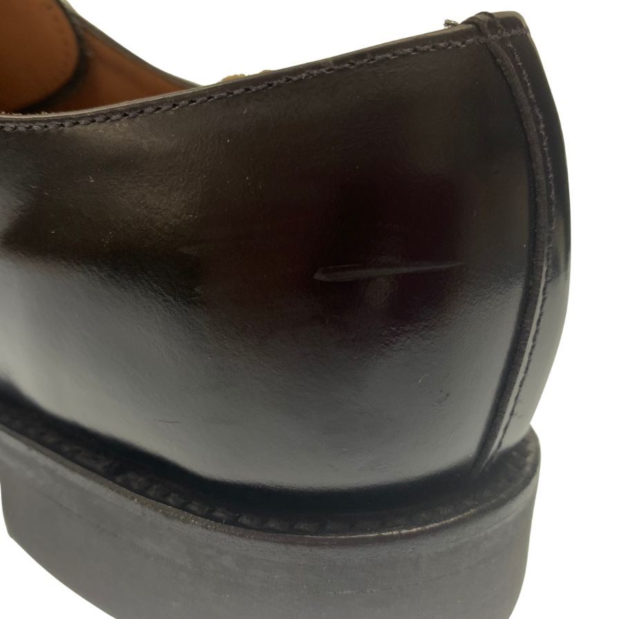 美品◆サンダース レザーシューズ ダービーシューズ キャップトゥ トリプルステッチ 1128B メンズ サイズ7 ブラック Sanders【AFC41】