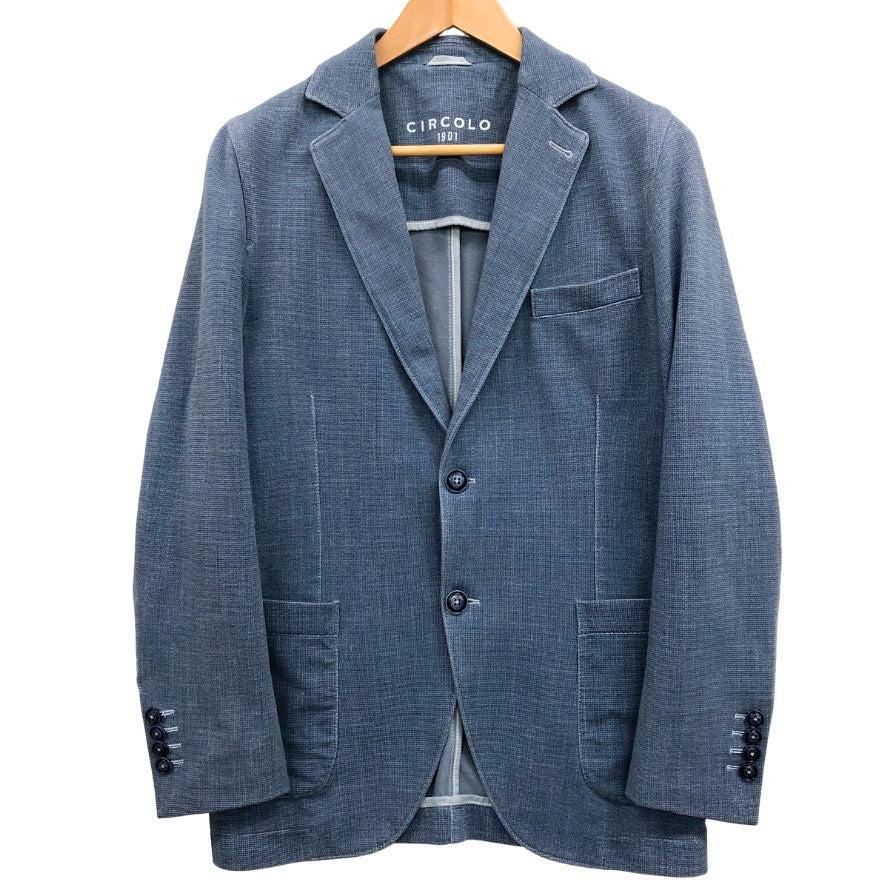 CIRCOLO1901 コットンジャージ アンコン デニムプリント ブルー 46 CIRCOLO1901 コットンジャージ アンコン デニムプリント ブルー