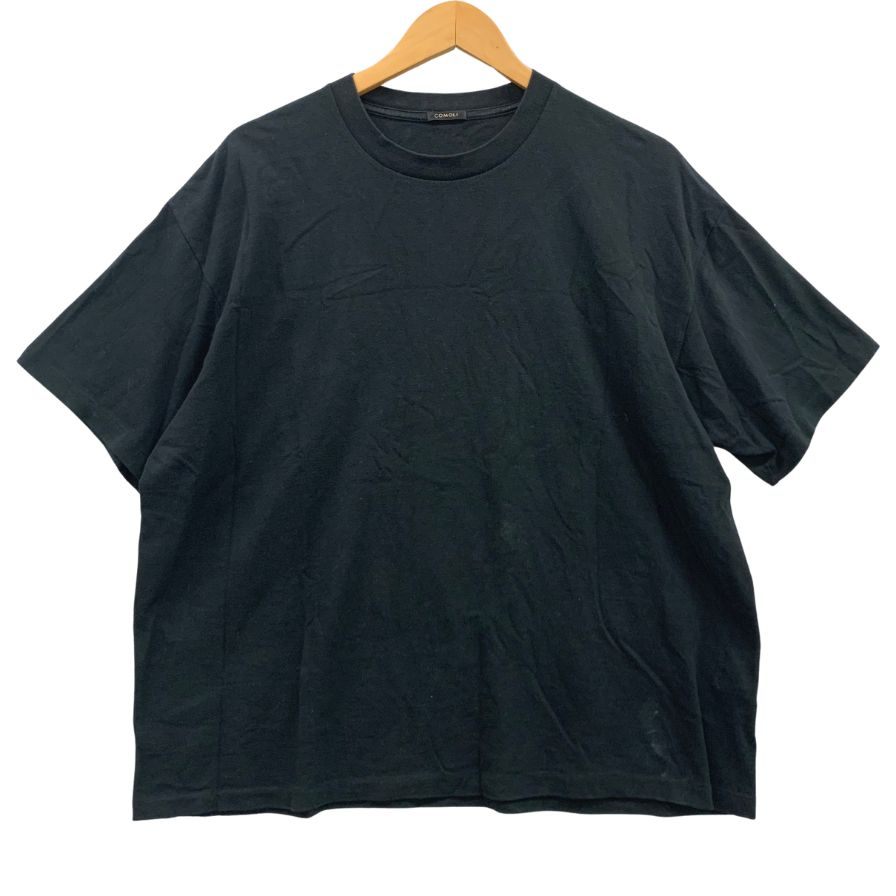 美品◆コモリ 空紡天竺 半袖Tシャツ ブラック サイズ3 メンズ V01ー05008 COMOLI 【AFB8】