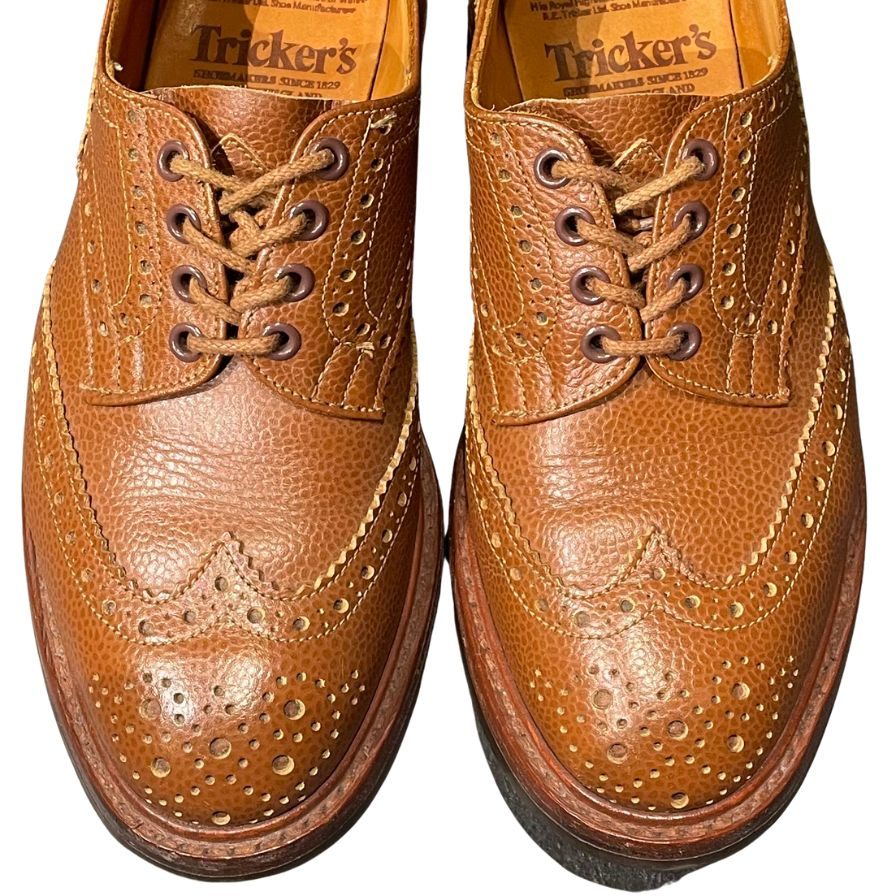 トリッカーズ レザーシューズ バートン グレインレザー ブラウン メンズ サイズUK7.5 Tricker's ビジネスシューズ 約26.5cm【LA】【中古】