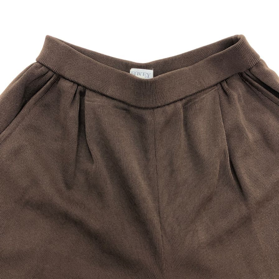 フォクシー ブティック ショートパンツ ニット ハーフ ウエストゴム ブラウン レディース サイズ 38 FOXEY BOUTIQUE 【AFB3】