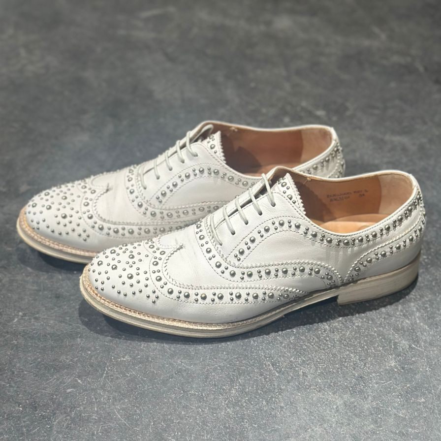 チャーチ レザーシューズ BURWOOD MET 2 スタッズ ウィングチップ レディース ホワイトサイズ37 church's ビジネスシューズ 約23.5cm【LA】【中古】