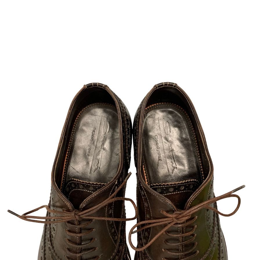 美品◆サントーニ レザーシューズ 8150 レースアップシューズ ウィングチップ ダークブラウン メンズ サイズ6F santoni【AFC46】