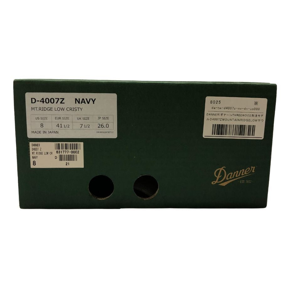 ダナー×THREE WOOD別注 マウンテンリッジ ロー レザーブーツ D4007Z メンズ サイズUS8 ネイビー Danner 約26.0cm【AFD9】